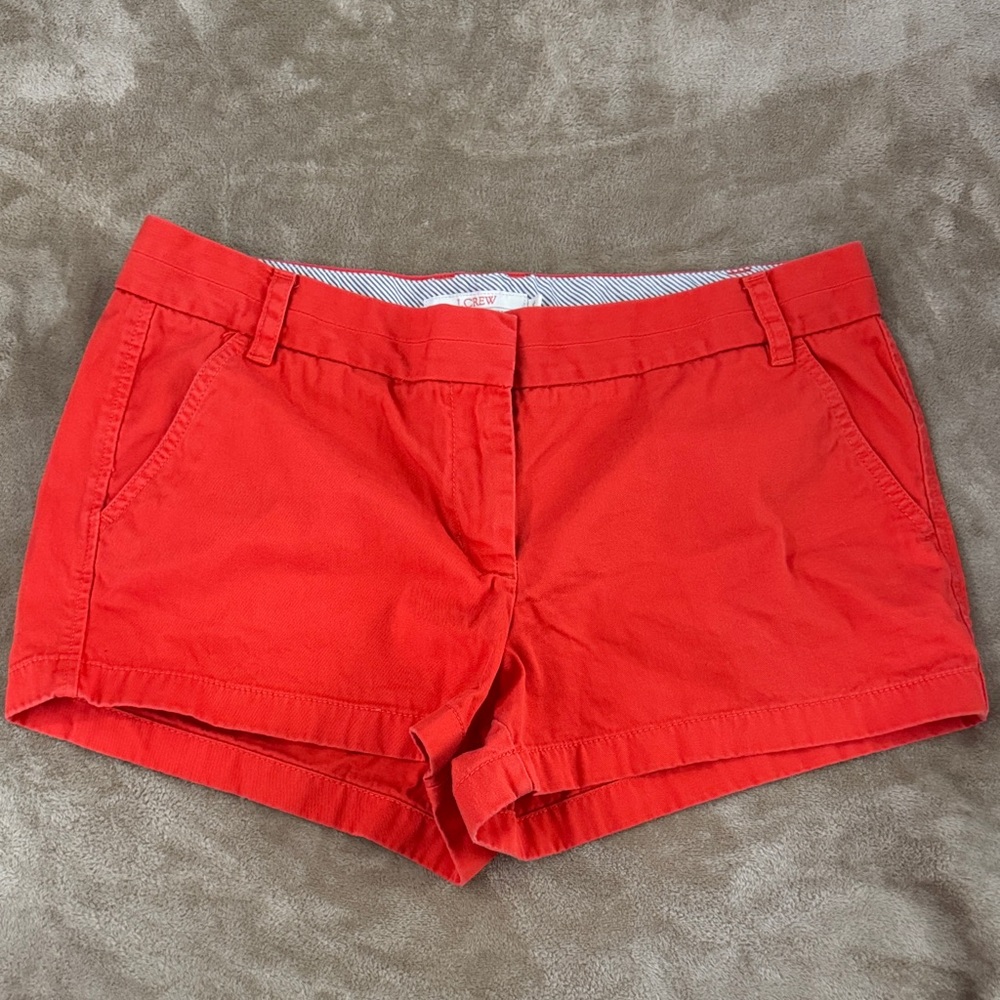 J. Crew Bright Red Cotton Chino Shorts size 14